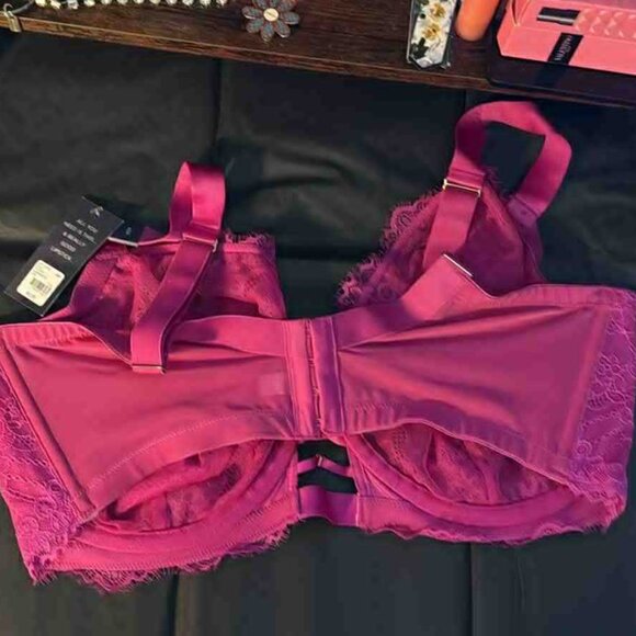 Lane Bryant Cacique Lace Pink Bra - 40H NEW w/tag - Picture 3 of 3